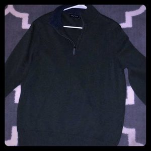 Nautica men’s size LG half zip sweater dark green